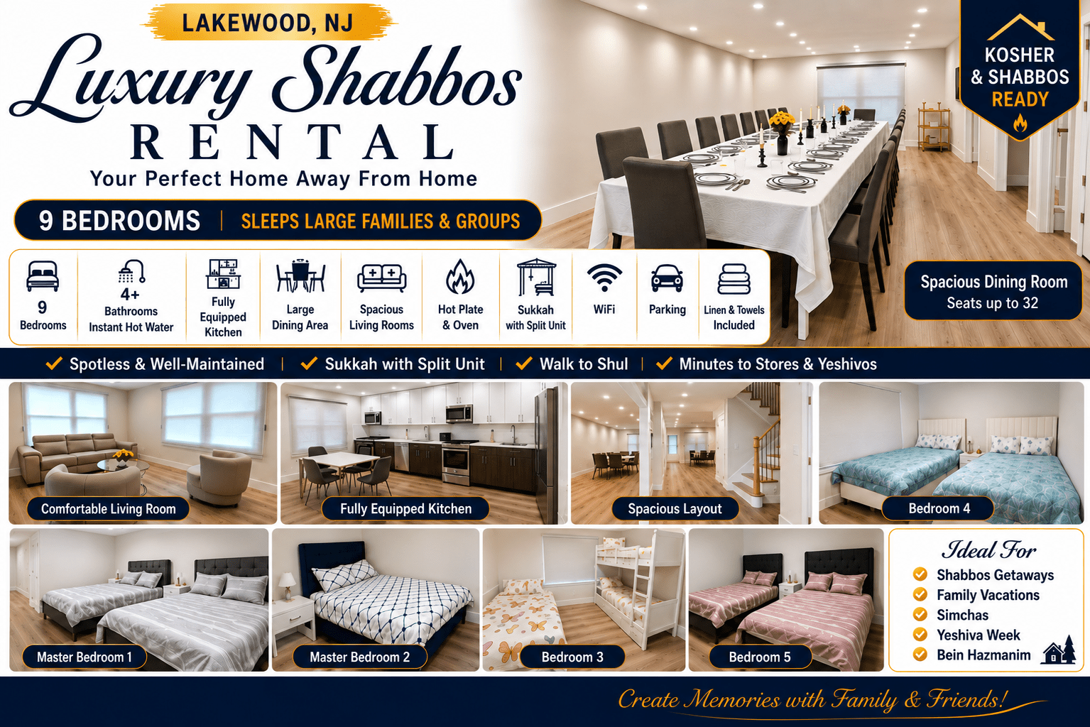 Strictly Kosher in Lakewood - 9 Bedrooms
