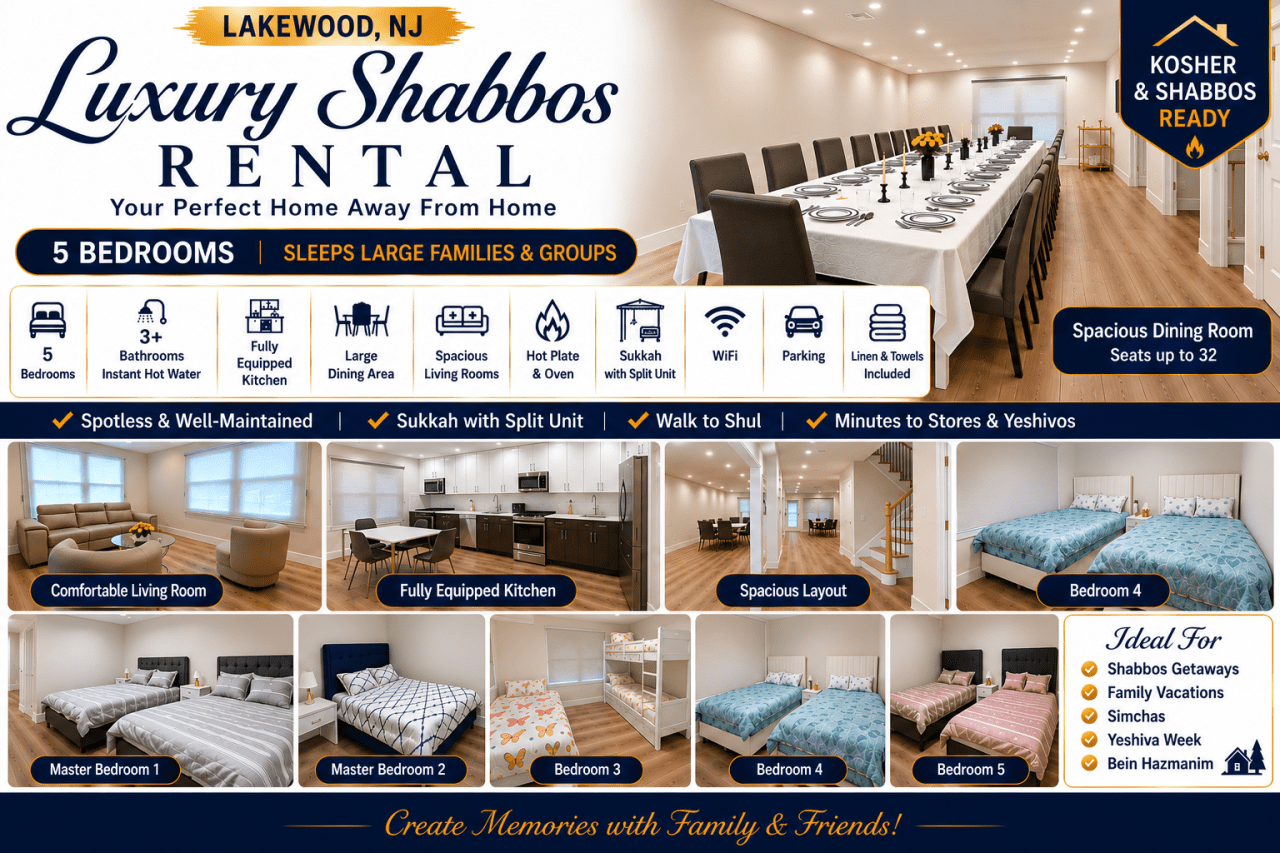 Strictly Kosher in Lakewood - 5 bedrooms